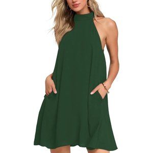 Womens Summer Dresses Halter Neck Sleeveless Casual Beach